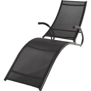 Gartenliege Loungeliege Liegebett Anthrazit Metall Ergonomisch Klappbar Camping