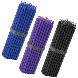 NKlaus Formkerze 150x Stabkerzen 16cm – Blau Violett Schwarz – dünn bunt