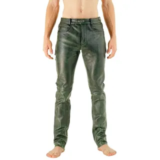 BOCKLE Lederhose Bockle® Big Cheeker Green Lederhose Lederjeans grün Echtleder 31