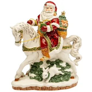 Fitz & Floyd Figur Dekoration Weihnachten Weihnachtsmann Auf Pferd 19cm