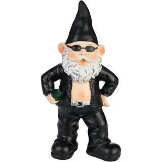 Brubaker Gartenzwerg Biker 24 cm Schwarz