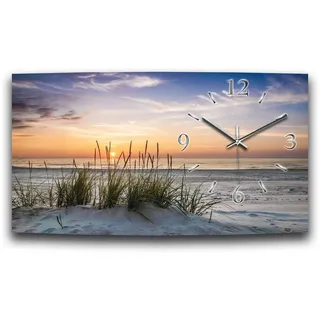 Kreative Feder Funkwanduhr "Sanddüne" Designer Wanduhr aus Alu, leise (ohne Ticken; Quarz oder Funkuhrwerk; verschiedene Größen) bunt 50 cm x 25 cm