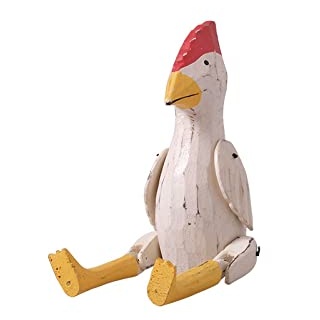 kadoh Kantenhocker Tier (Huhn) 23 cm • Deko-Figur aus Holz für Wohnzimmer • Handgemachte Holztiere