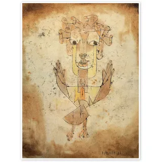 Paul Klee Angelus Novus, 1920 Poster 30 x 40 cm | Moderne & abstrakte Linienkunst | Rätselhafte Engelsfigur in warmen Erdtönen