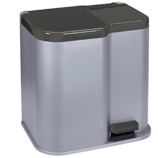 CURVER Mülleimer Duo 21 L DUO PEDALBIN silber / grau