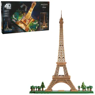 4D Build - 3D-Puzzle Pokémon – Modell Eiffelturm, beleuchtet, 252 Teile – Eiserne Frau mit Höhe 90 cm – Puzzle für Erwachsene – Konstruktionsspiel zum Sammeln – Spielzeug für Erwachsene – Spiel für