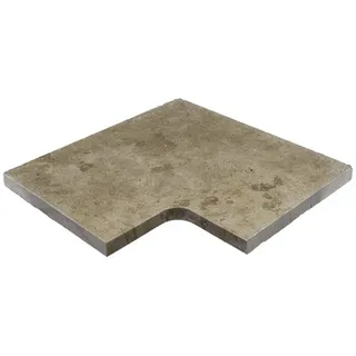 WOHNRAUSCH Beckenrandsteine »Sunniva«, LxBxH: 61 x 61 x 3 cm, Travertin, braun/orange, 1 Eckstück, gefast - gelb