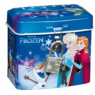 Disney Frozen Spardose Geldkasette mit Schloss – kleine Geldkassette für Kinder, (1-tlg) blau