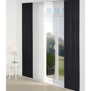 Schiebegardine WIRTH "Lahnstein" Gr. 1, schwarz, B:60cm H:145cm, Jacquard, Polyester, Gardinen, Inkl. Montagezubehör