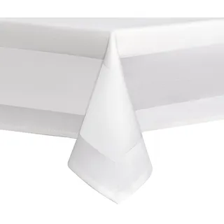 DecoHomeTextil Gastro Edition Tischdecke Rechteckig 130 x 250 cm Weiß | Damast 100% Baumwolle, feinste Vollzwirn Qualität aus hochwertigem Ringgarn