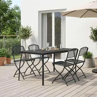 vidaXL Gartenlounge Set 5-tlg. Grau