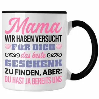 Trendation Tasse Mama Tasse Geschenk zum Muttertag Weihnachten Geburtstag Geschenkidee schwarz