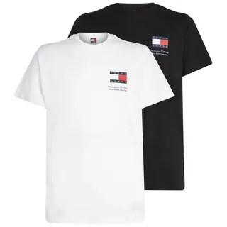 Tommy Jeans T-Shirt »TJM SLIM 2PACK S/S FLAG DNA TEE«, mit großem Logodruck auf der Brust TOMMY JEANS White/Black