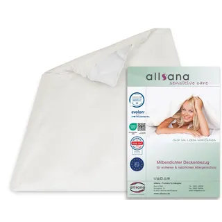 Allsana Allergiker Deckenbezug 135x200 cm | Allergie Bettwäsche | Anti Milben Encasing | Milbenschutz für Hausstauballergiker | allergendichter Bettdecken Zwischenbezug | Hohenstein Zertifiziert