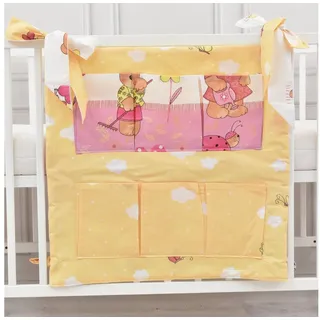 Baby-Delux Betttasche Aufbewahrungstasche Baby (1-tlg), Betttasche Babybetttasche Spielzeugtasche Organizer für Babybett rosa|weiß