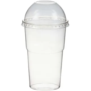 VEPATIM 50x Smoothiesbecher Dessertbecher + Domdeckel 200 ml O78mm PET glasklar
