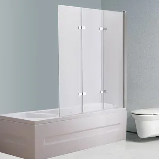 MuCoLa - 140x130CM Glas Badewannenaufsatz Badewannen Duschabtrennung Badewannenfaltwand