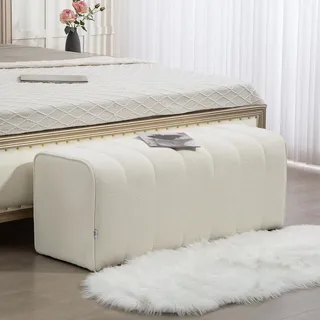 Homcom Sitzbank Bettbank Cremeweiß 110 x 40 x 44 cm