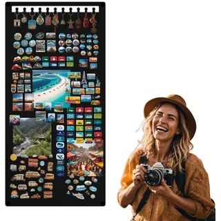 Anwicar Magnettafel mit Schlüsselhaken- Magnettafel für den Flur - perfekt für Magnete und Notizen - Magnetboard - Schreibtafel - Montageset inklusive - Schwarz 49x100cm