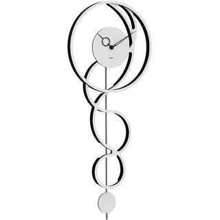 Hermle 61023-002200 Wanduhr modern, 68cm x 26cm x 5cm, Weiß-schwarz