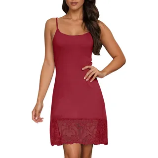Negligee Damen Sexy Baumwoll Nachthemd Babydoll Dessous Langarm Shirt Baumwolle Schlafshirt Kurzarm Nachtkleid Kurz Große Größen Kleid Spitze Kleidung Unterkleid Nachtwäsche Nachthemden Für Lang