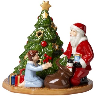 Villeroy und Boch Christmas Toy's Windlicht Bescherung, dekorative Figur aus Hartporzellan, für Teelichter geeignet, Wachs, bunt, 15 x 14 x 14 cm
