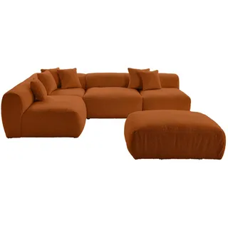 Livetastic Ecksofa Bloom, Rost, Textil, 8-Sitzer, L-Form, 300x215 cm, Made in EU, erweiterbar, individuell planbar, Wohnzimmer, Sofas & Couches, Wohnlandschaften, Ecksofas