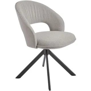 Celina Home Drehstuhl Turn II, Schwarz, Kaschmir, Metall, Textil, konisch, Flachrohr, 60x88.5x64 cm, Stoffauswahl, Sitzfläche 360° drehbar, Arbeitszimmer, Bürostühle, Drehstühle