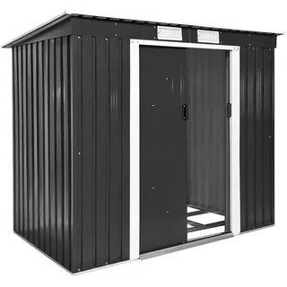 Tectake Gartenhaus mit Pultdach 2,13 x 1,30 m Grau