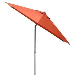 Kettler EASY PUSH Schirm Schirm Ø 270 cm, UPF 50+, anthrazit matt/ terrakotta, Aluminium/Polyester mit PU Beschichtung