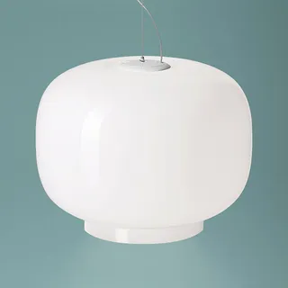 Foscarini Design Hängelampe Chouchin 1 Bianco, dimmbar, weiß / opal, für Küche, Glas, Design, Pendelleuchte - 40 cm - 40 cm - 31 cm