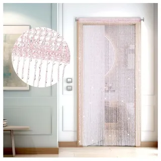 FELIXLEO Raumteiler Tür-Fadenvorhang, Perlenvorhang, zum Aufhängen, Raumteiler 100x200cm rosa