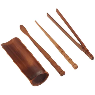 4-teiliges Teeservice Aus Natürlichem Bambus, Zubehör Für Die Klassische Chinesische Teezeremonie