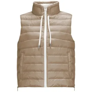Milestone Steppweste MSKaja Damen Weste gesteppt Übergangsweste Logo Badge, Reißverschlüsse am Seitennahtsaum beige|braun 44