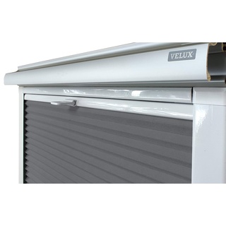 Home-Vision® Dachfenster Premium Plissee Faltrollo ohne Bohren(Graphit für MK04 - Weiß) Blickdicht Sonnenschutz, Alle Montage-Teile inklusive