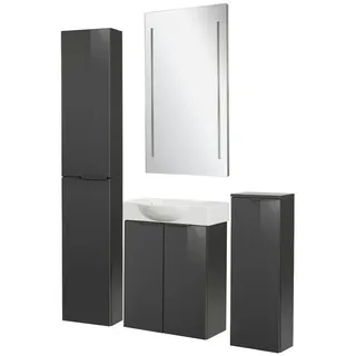 FACKELMANN Badmöbel-Set Badezimmermöbel-Set, Waschplatz, Gäste-WC Lösung, Stilvolle Badmöbel