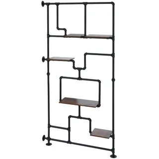 Mendler Raumteiler 203 x 100 x 20 cm Dunkelbraun