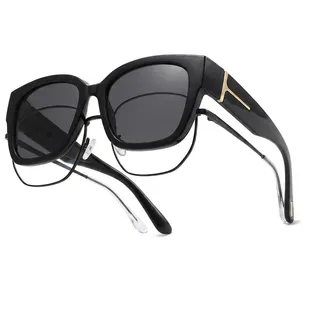 Xgvzs 1 Stück Polarisierte Sonnenbrille Schwarz Grau Glas entspiegelt Leichter Rahmen Unisex für Outdoor Sport Reise Alltag