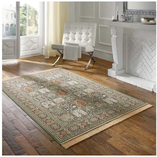 TaraCarpet Teppich Palazzo Royal Vintage Felder Moud, rechteckig, Höhe: 6 mm, Felder Seiden Optik grün Wohnzimmer Schlafzimmer Esszimmer 160x230 grün 160 cm x 230 cm x 6 mm