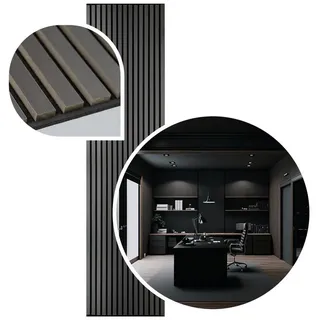 LP projekt Akustikplatte Effektive Wandpaneele für ruhige Räume & moderne Raumgestaltung, (1-St., Verfügbar in Breiten 120–300 cm und Längen 40/60 cm), Schallabsorbierende Wandverkleidung für Home Office & Wohnzimmer schwarz 120 cm x 60 cm