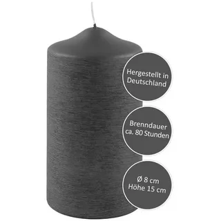 Fink Stumpenkerze 15 cm grau