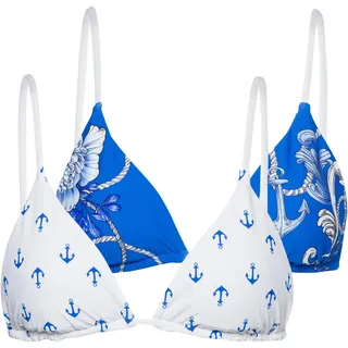 Seafolly Ahoy Bikini Oberteil Damen in azure, Größe 38 - blau