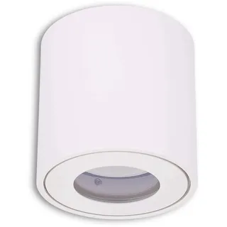 LED Aufbauleuchte IP44 weiß rund 7,5 Watt dimmbar warmweiß GU10 230V - Aufbaustrahler für Bad und Außen Downlight Spot Deckenlampe Loft Aufbauleuchte Aufbau-Spot Decken-Strahler