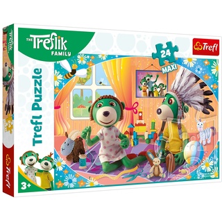 Trefl 14319 Lass Uns zusammen Spielen, Familie Treflik 24 Maxiteile, für Kinder ab 3 Jahren Puzzle, Mehrfarbig