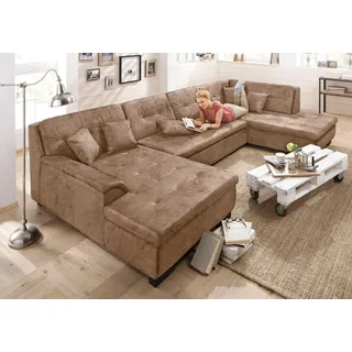 Home Affaire Wohnlandschaft 3-Sitzer U-Form braun