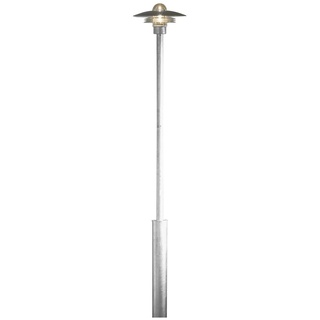 Große LED Mastleuchte aus Stahl zur Wegbeleuchtung, Höhe 225cm, Silber