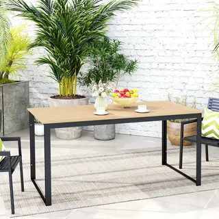 Outsunny Gartentisch 160 x 80 x 75 cm Schwarz