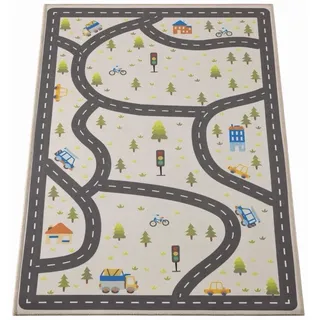 Navaris Kinderteppich Spielteppich 120x80cm Autoteppich weich Straßen-Design