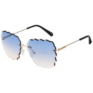 BEZLIT Eyewear Retrosonnenbrille Eckige Form Damen Sonnenbrille (1-St) mit bunten Linsen blau|weiß