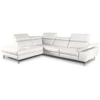 Ecksofa Kansas Leder Weiß